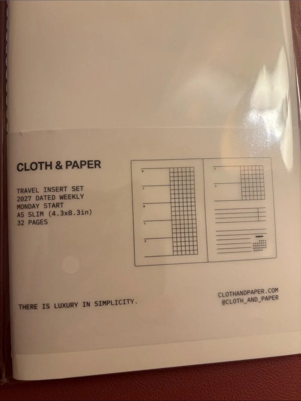 Cloth & Paper 2027 DATED TRAVEL NOTEBOOK SET WEEKLY HORIZONTAL A5 SLIM Standard